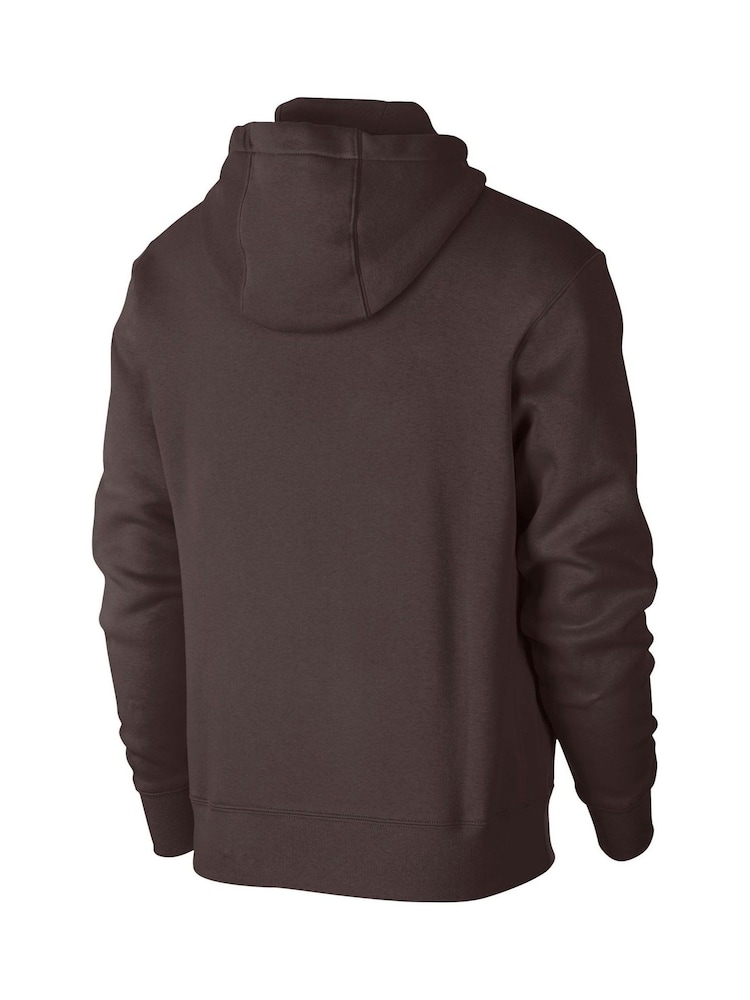 Nike Dark Brown Club Pullover Hoodie - Image 8 of 9