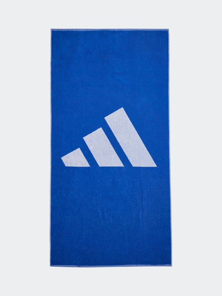 adidas Blue Large 3 Bar Towel - Image 1 of 3