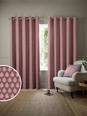 Emily Bond Raspberry Pink Jaipur Made to Measure 100% Cotton Curtains - Image 1 of 9