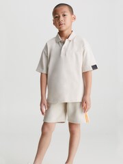 Calvin Klein Jeans Boys Natural Logo Tape Jogger Shorts - Image 3 of 5