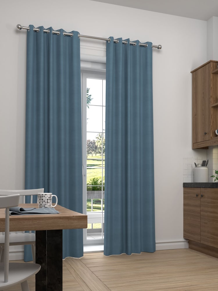 Dark Teal Blue Made to Measure Curtains - Image 2 of 9
