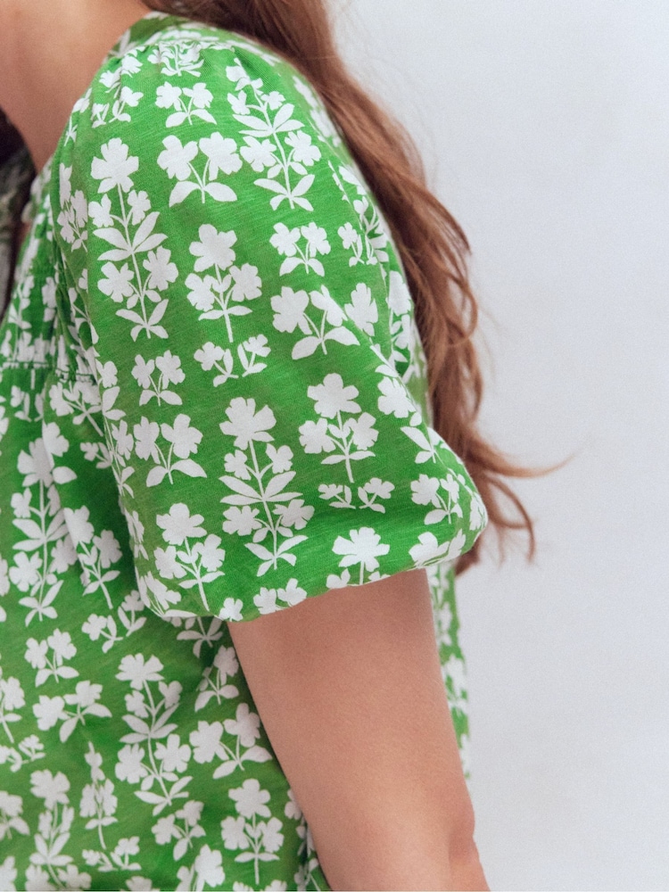 Boden Green Mya Short Sleeve Smocked Blouse - Image 2 of 6