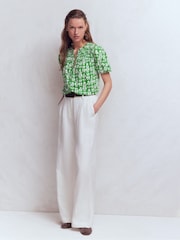Boden Green Mya Short Sleeve Smocked Blouse - Image 4 of 6