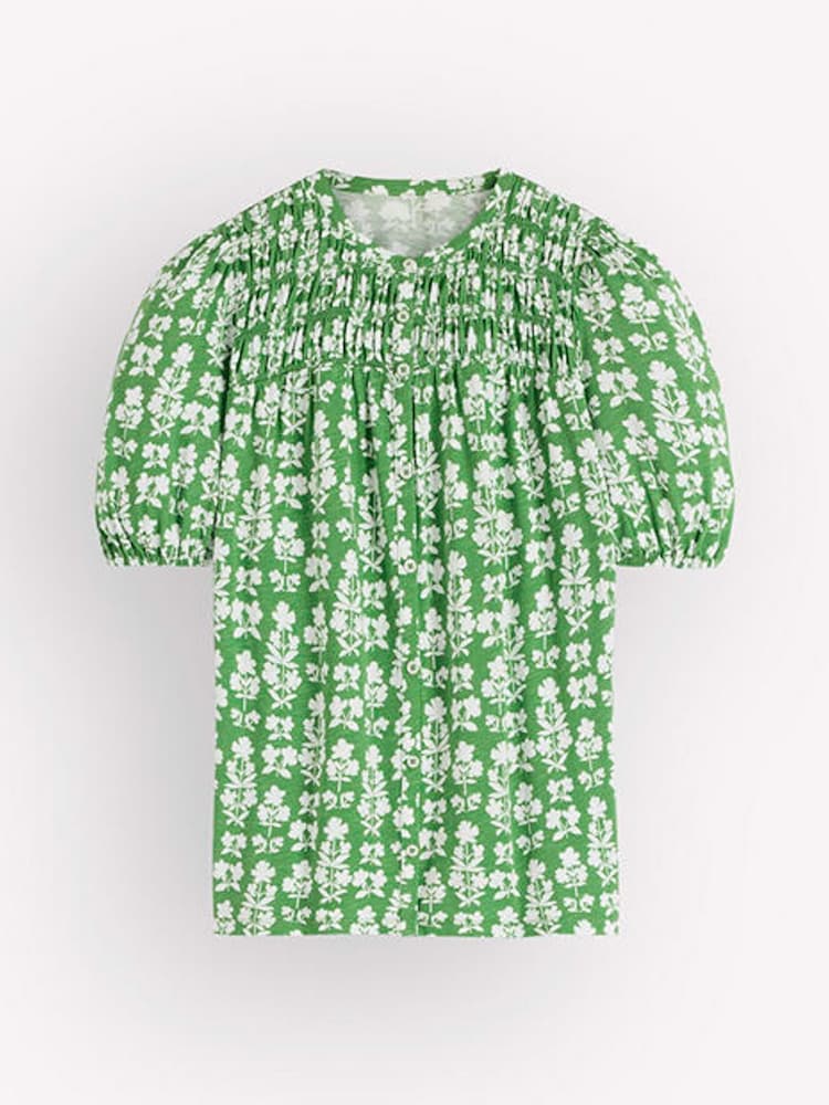 Boden Green Mya Short Sleeve Smocked Blouse - Image 6 of 6