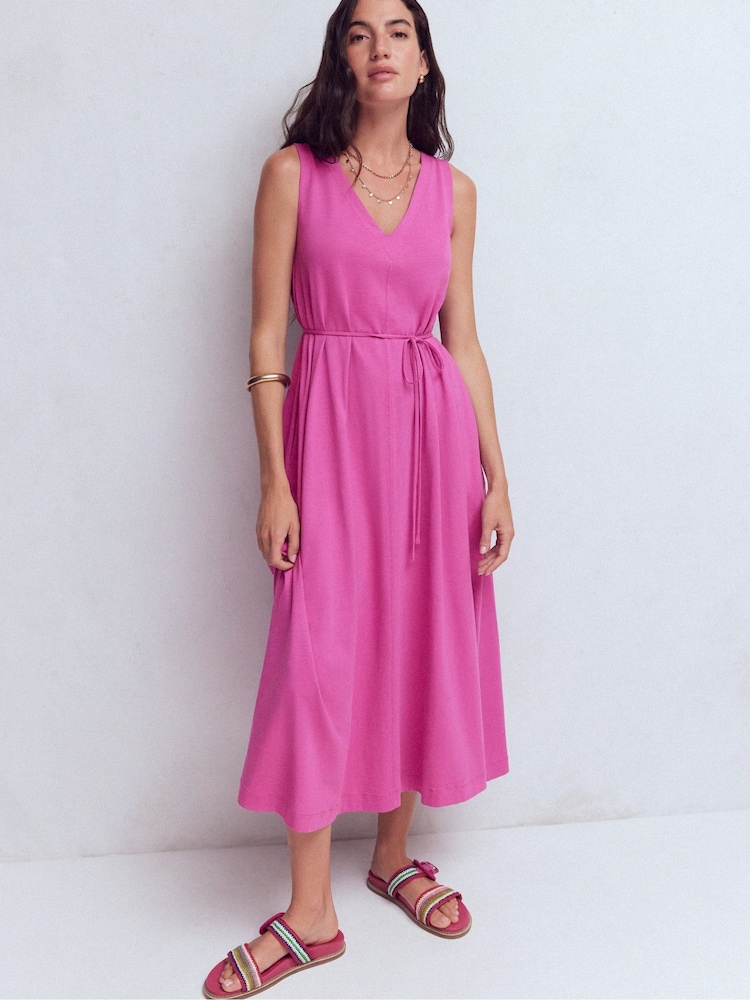 Boden Purple Mia V-neck Jersey Midi Dress - Image 1 of 6 Boden Purple Mia V-neck Jersey Midi Dress - Image 1 of 6