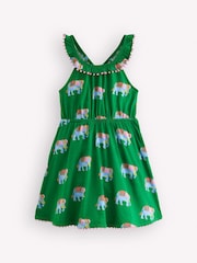 Boden Green Ruffle Neck Trim Dress - Image 1 of 3