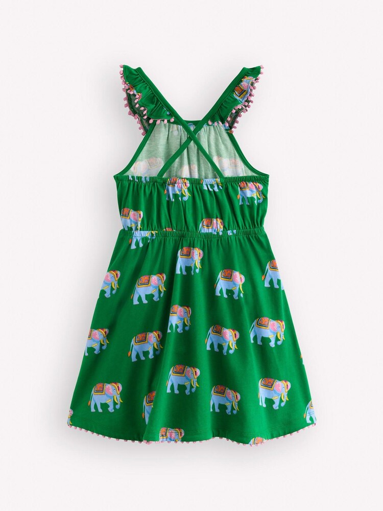 Boden Green Ruffle Neck Trim Dress - Image 2 of 3