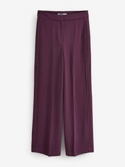Plum Purple Tailored Crepe Super Wide Trousers - Image 1 of 2