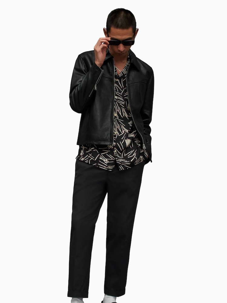 AllSaints Black Dark Tallis Trousers - Image 2 of 6