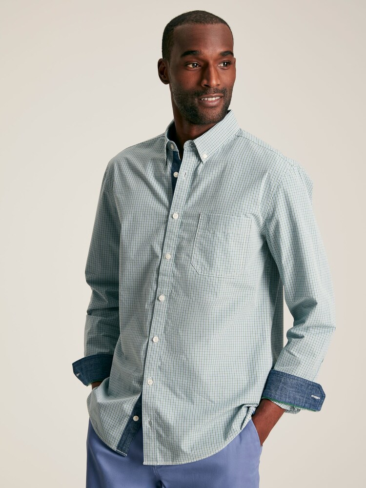 Joules Abbott Green Gingham Cotton Poplin Shirt - Image 1 of 7 Joules Abbott Green Gingham Cotton Poplin Shirt - Image 1 of 7