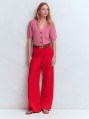 Boden Pink Hayley Cotton V-neck Cardigan - Image 1 of 5