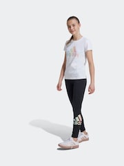 adidas Black Kids Metallic Print Leggings - Image 1 of 6