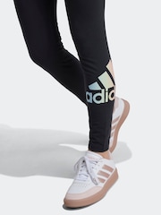 adidas Black Kids Metallic Print Leggings - Image 4 of 6