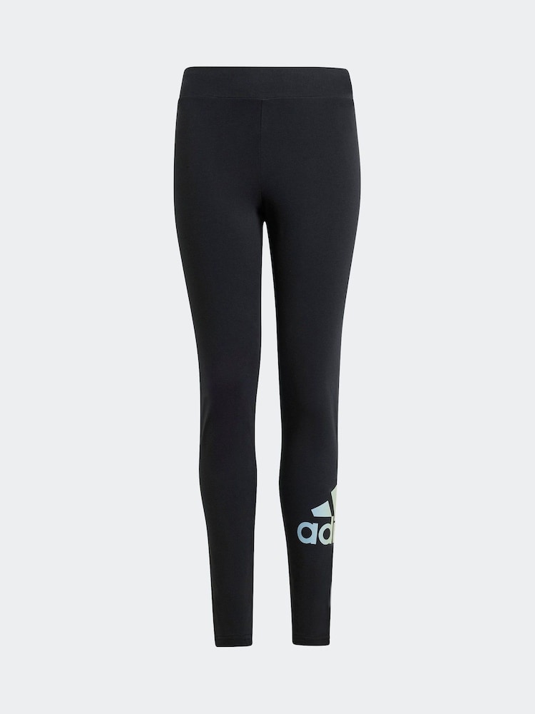 adidas Black Kids Metallic Print Leggings - Image 6 of 6