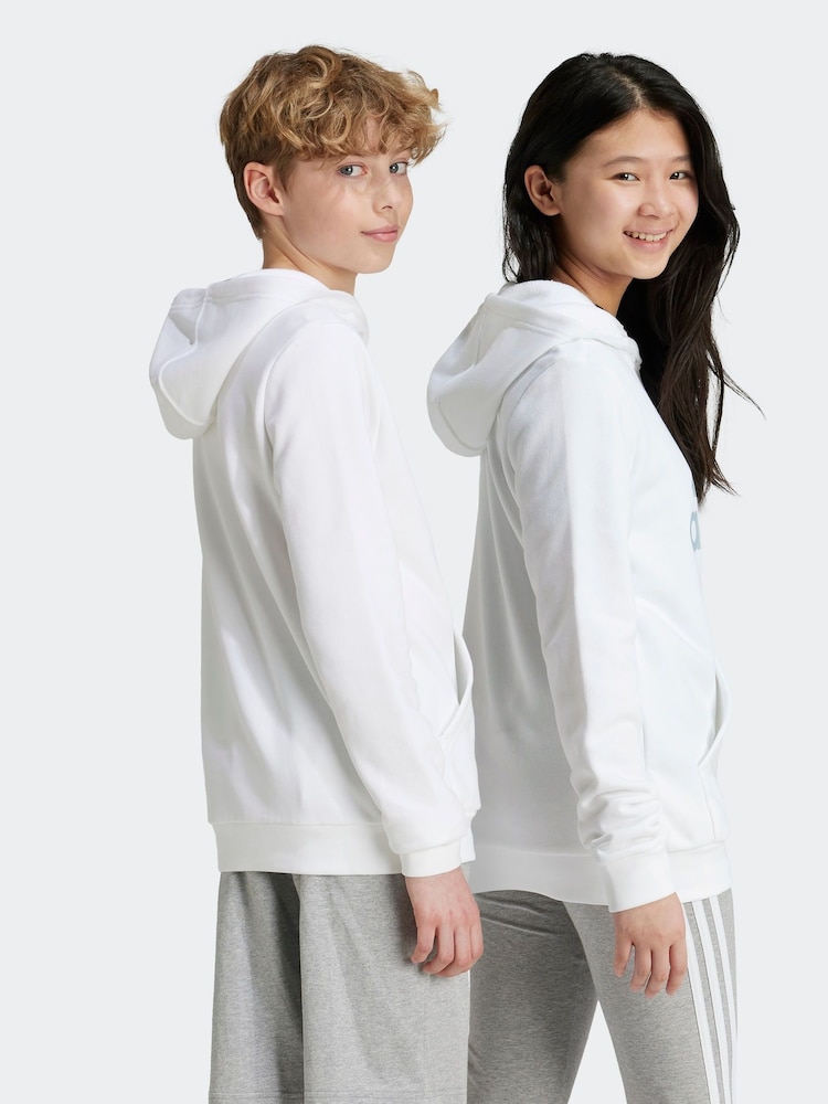 adidas White Kids Metallic Print Hoodie - Image 2 of 5