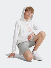 adidas White Kids Metallic Print Hoodie - Image 3 of 5