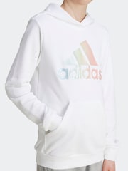 adidas White Kids Metallic Print Hoodie - Image 4 of 5