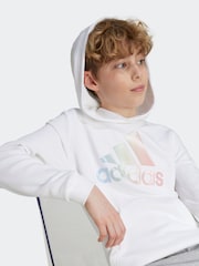 adidas White Kids Metallic Print Hoodie - Image 5 of 5