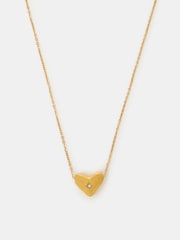 Accessorize Gold Stainless Steel Molten Heart Pendant Necklace - Image 1 of 2