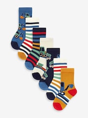 Multi Stripe Transport Cotton Rich Socks 7 Pack - Image 1 of 9