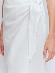 Boden White Dimitra Linen Column Skirt - Image 2 of 6