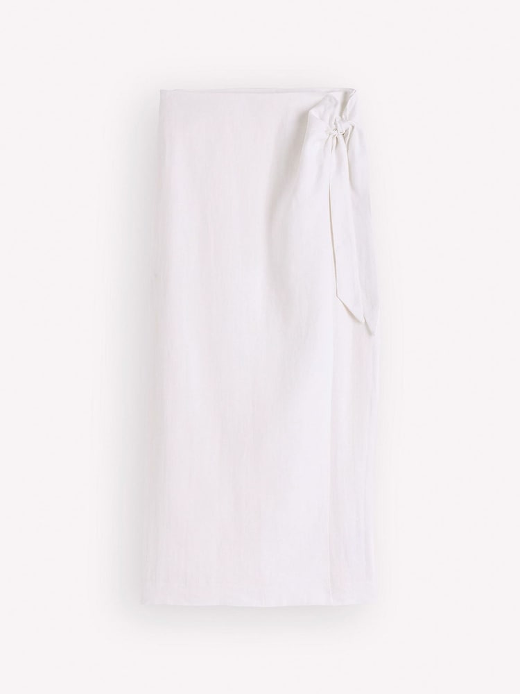 Boden White Dimitra Linen Column Skirt - Image 6 of 6 Boden White Dimitra Linen Column Skirt - Image 6 of 6