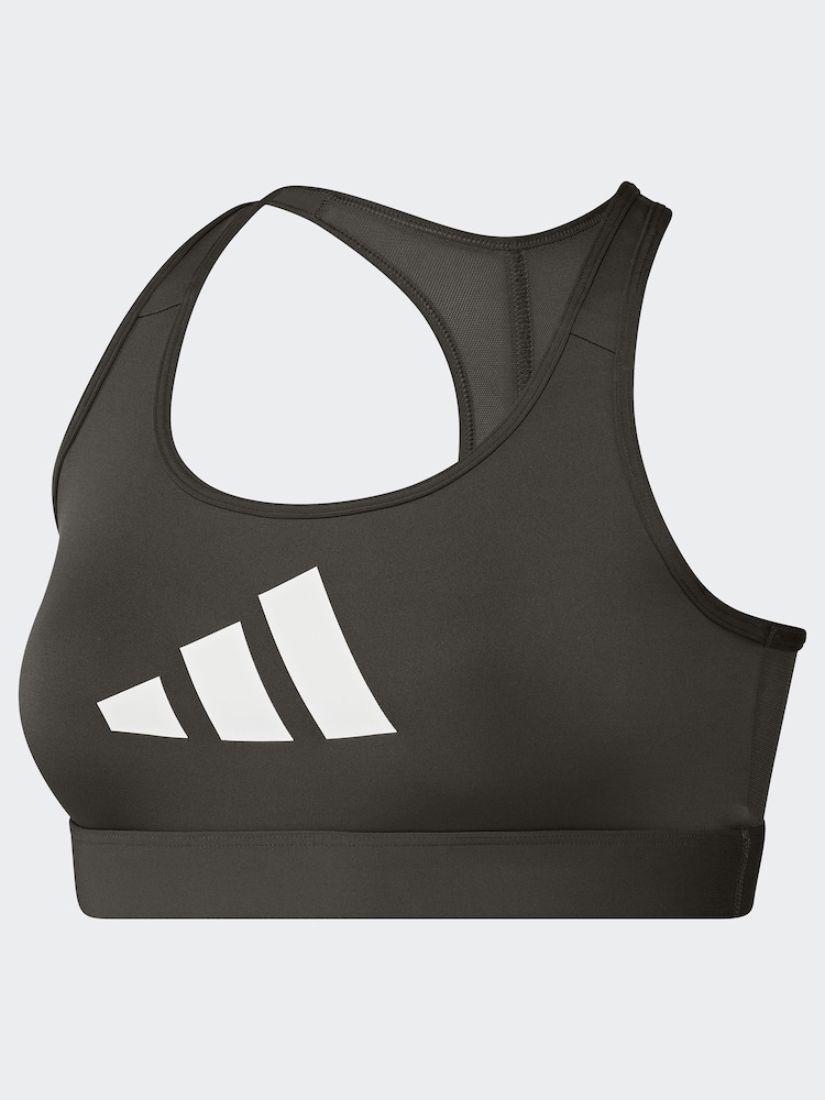 adidas Green Powerreact Big Logo Low Impact Bra - Image 8 of 9