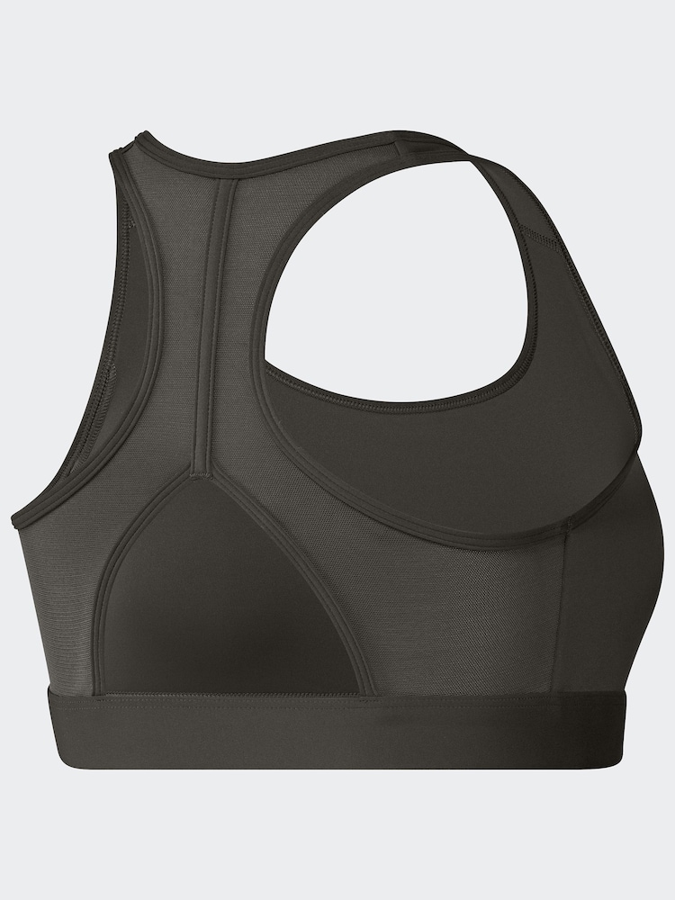 adidas Green Powerreact Big Logo Low Impact Bra - Image 9 of 9