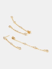 Accessorize Gold 14ct Gold-Plated Double Diamanté Necklace - Image 1 of 2