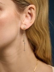 Accessorize Gold 14ct Gold-Plated Double Diamanté Necklace - Image 2 of 2