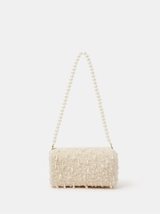 Accessorize Cream Drop Bead Shoulder Bag - Image 1 of 3