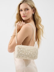 Accessorize Cream Drop Bead Shoulder Bag - Image 3 of 3