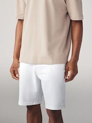 White Garment Dye Denim Shorts - Image 1 of 8