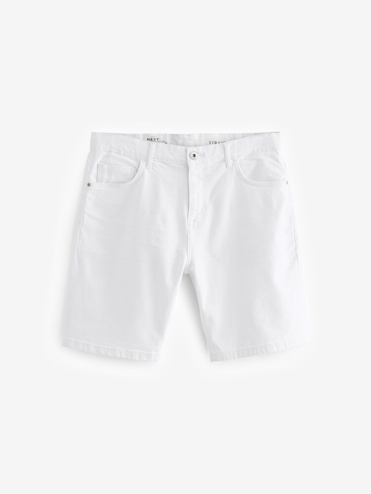White Garment Dye Denim Shorts - Image 5 of 8