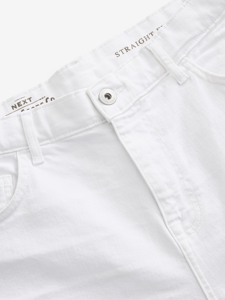 White Garment Dye Denim Shorts - Image 6 of 8