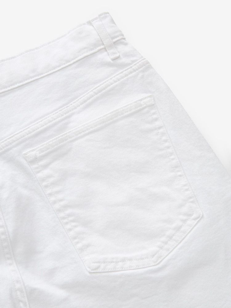 White Garment Dye Denim Shorts - Image 8 of 8
