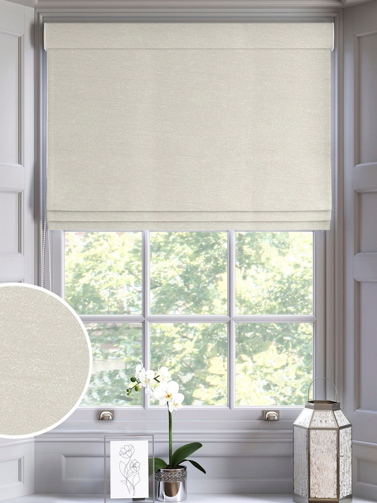 Oyster Cream Eloise Made To Measure Roman Blinds - Image 1 of 6