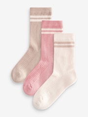 Neutral Regular Length Cotton Rich Cushioned Sole Ankle Socks 3 Pack - Image 1 of 1