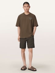 AllSaints Brown Hanbury Shorts - Image 3 of 7