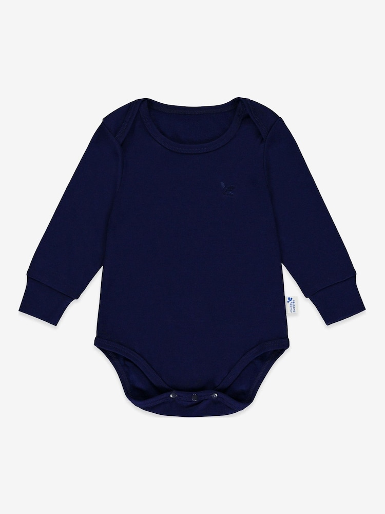 Muddy Puddles Navy Blue Thermal Baselayer Babygrow - Image 1 of 2 Muddy Puddles Navy Blue Thermal Baselayer Babygrow - Image 1 of 2