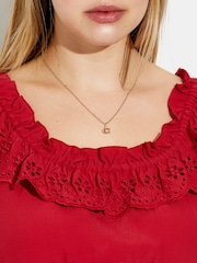 COACH Gold Tone Signature C Starter Necklace - Image 1 of 3