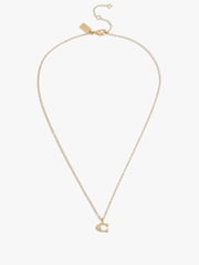 COACH Gold Tone Signature C Starter Necklace - Image 3 of 3
