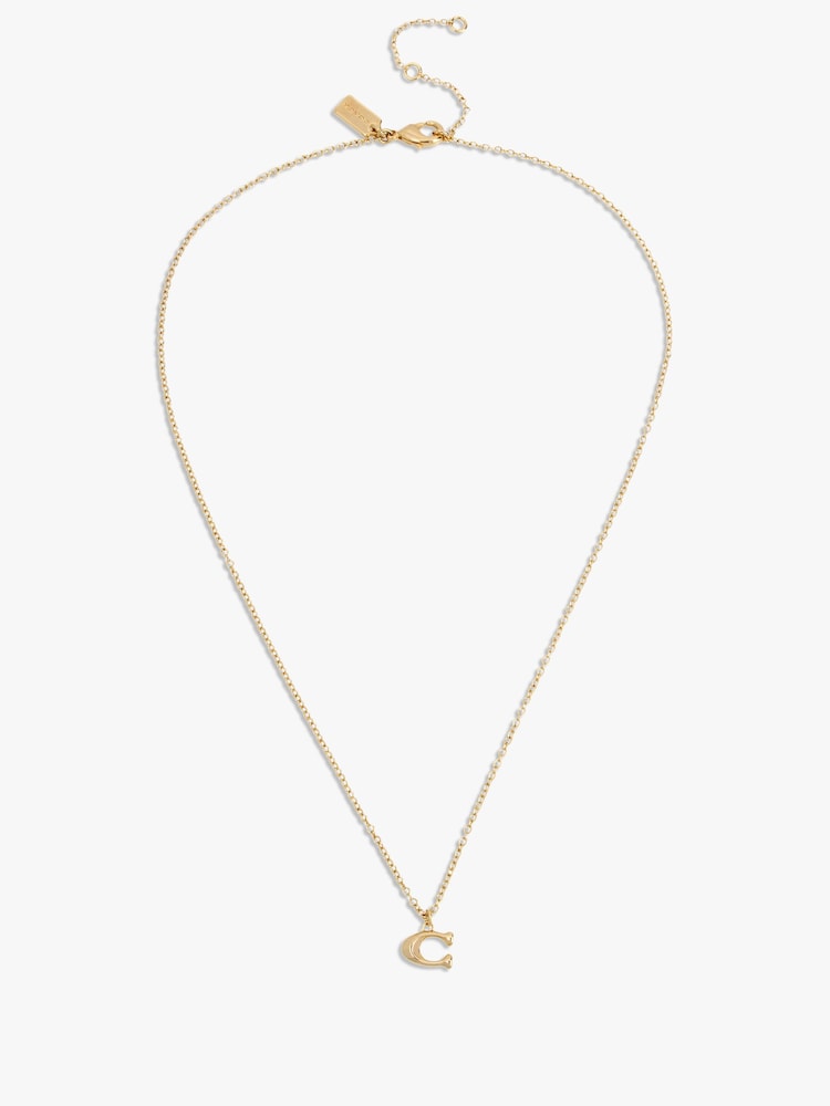 COACH Gold Tone Signature C Starter Necklace - Image 3 of 3 COACH Gold Tone Signature C Starter Necklace - Image 3 of 3