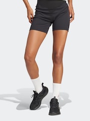 adidas Black Lounge Rib High-Waisted Bike Shorts - Image 2 of 7