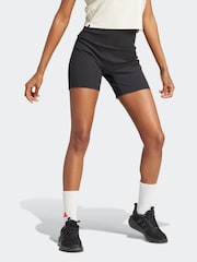 adidas Black Lounge Rib High-Waisted Bike Shorts - Image 4 of 7