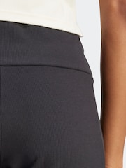 adidas Black Lounge Rib High-Waisted Bike Shorts - Image 5 of 7