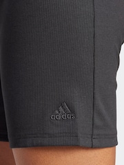adidas Black Lounge Rib High-Waisted Bike Shorts - Image 6 of 7