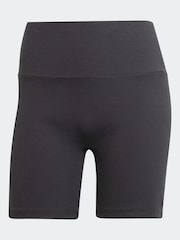 adidas Black Lounge Rib High-Waisted Bike Shorts - Image 7 of 7