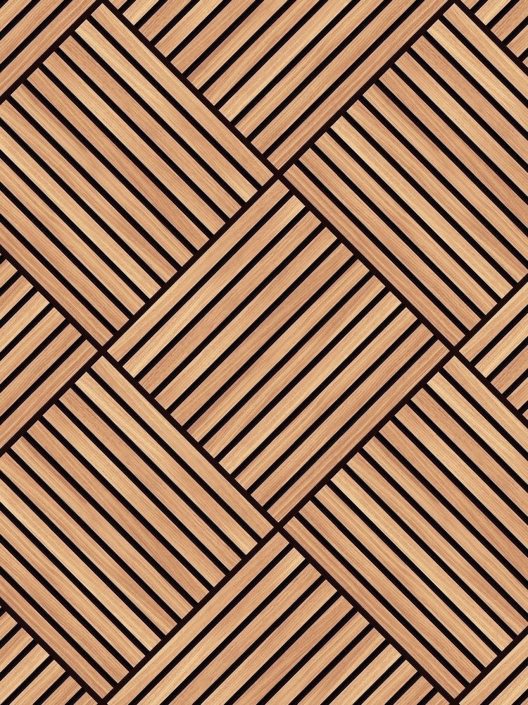 Hoopla Walls Oak Diamond Slat Small Wallpaper - Image 2 of 2 Hoopla Walls Oak Diamond Slat Small Wallpaper - Image 2 of 2