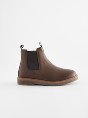 Braun - Warmgefütterte Chelsea-Stiefeletten aus Leder - Bild 2 von 5